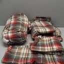 RUVANTI Flannel Sheets Queen Size - 100% Cotton Double Brushed Bed Sheets, Deep Pockets 16 Inches Queen Sheet Set, All Seasons Breathable & Extra Soft - Warm & Cozy, 4 Piece, Halloween Check