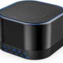 Magicteam Sound White Noise Machine with 20 Non Looping Natural Soothing Sounds and Memory Function 32 Levels of Volume Powered by AC or USB and Sleep Sound Timer Therapy for Baby Kids Adults, Black