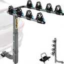 4 Bike Rack Hitch Mount, 240 lbs Capacity (60 lbs Per Bike), Dual SGS-Certified Straps, 4-Bike Hanging Carrier for Car, SUV, Truck, RV, 2" Receiver, Anti-Wobble, Foldable