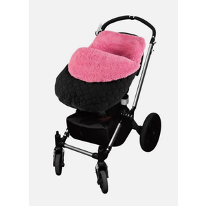 Tadpoles Quilted Stroller & Car Seat Cover - Black & Pirik | 807HHT5695 27" x 20" x 2" | Made of 100% Super Soft Microfiber Polyester | Warm, Gentle & Durable | Ideal for Use as a Stroller Cover & Car Seat Cover