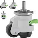 TESUMI Heavy Duty Casters 2" Inch Stem Leveling Caster Wheels Set of 4 with Ratchet Handle, 1/2 Inch and M12 Stem Size, Height Adjustable Total Load 2200 Lbs, Workbench Retractable Caster, T60