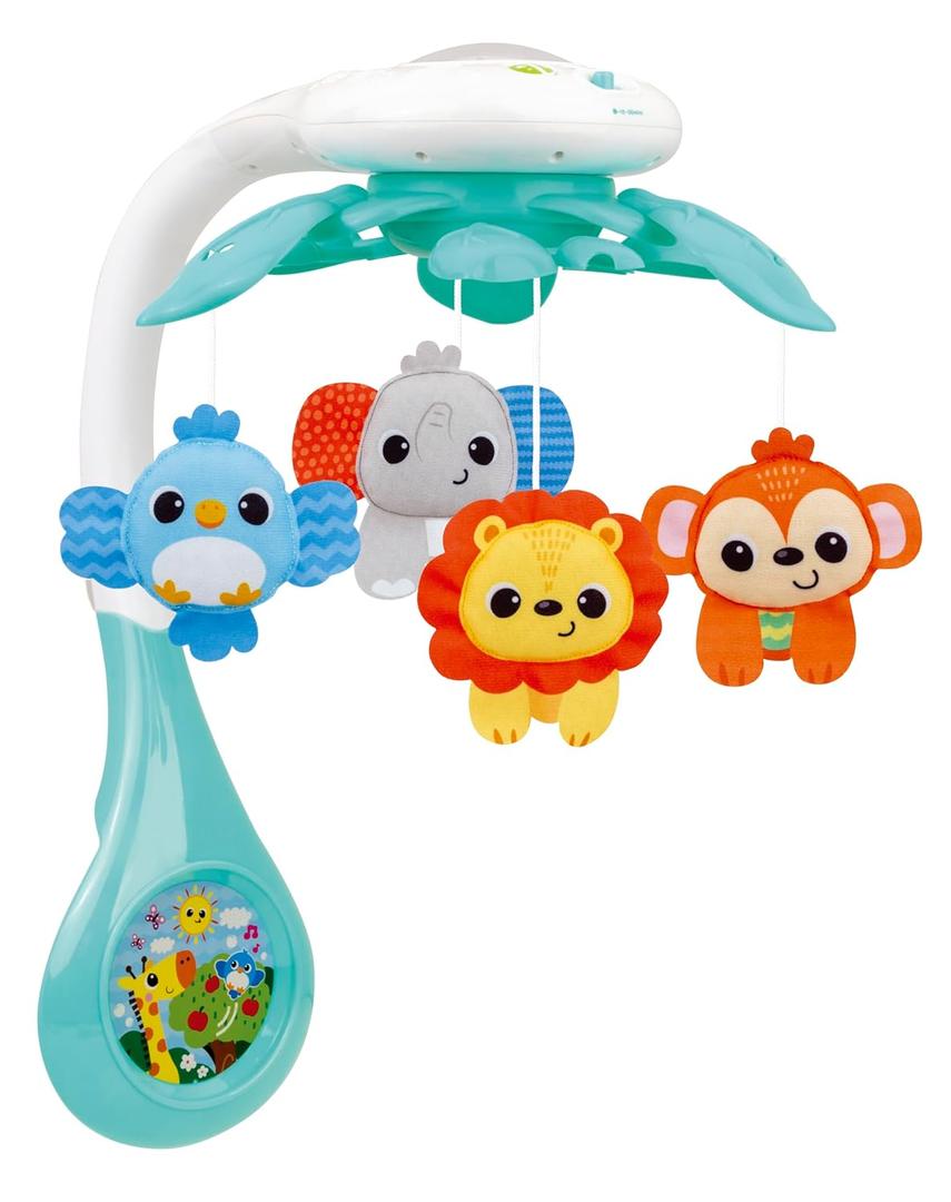New 2025 Model, Baby Crib Mobile with Volume Control, Universal Crib Attachment, Relaxing Music, Ceiling Light Projector with Stars & Animals, and Timer  Ideal Nursery Toy for Babies 0+