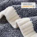Snuggle Sac Navy Throw Blanket for Couch, Oversized Throw XL Super Soft Warm Blankets Cozy Knit Fuzzy Lightweight Throws for Sofa, Bed, Living Room, Heather Navy, 50x70 inches