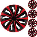 15" Red Wheel Rim Cover Hubcaps Replacement R15 Hub Caps Snap On Universal Wheel Rim Cover ABS Exterior Accessories for Car Trunk SUV Set of 4