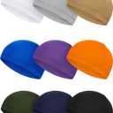 SATINIOR 9 Pieces Cooling Skull Caps Helmet Hard Hat Liner Bald Cap Sweat Wicking Running Beanie Cycling for Men Women