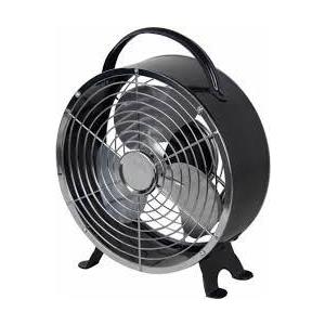 Cool Works Retro Drum Fan - Black, 6 in