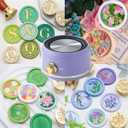 Sealing Wax Warmer Electric with a 80ml Large Spoon, a Non-Slip Melt Scoop Electrical Wax Seal Melting Furnace Warmer Kit Great Tool for Melting Waxs Seals Sticks Beads (Purple)