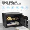 Bonsaii 0.6 Cubic Fingerprint Safe Box, Biometric Security Safe with Electronic Keypad & Removable Shelf for Valuables, Jewelry, Documents, Home Office Hotel Use, 9.84" x 13.78" x 9.84", SF002