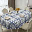 Oval Tablecloth, Waterproof Oval Plaid Table Cloth 54x72 Inch Machine Washable Fabric Table Cover for Kithchen Dining Decor