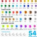 ABEIER Airbrush Paint Set - 46 Colors (30ml/1oz) with 8 Thinners, Ready to Spray Non-Toxic Acrylic Air Brush Paint for Models, Shoes, Canvas, Wood, Leather & Nails - 54 Bottles Total