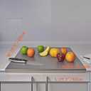 Stainless Steel Cutting Boards with Lip for Kitchen, Chopping Boards for Countertop, Large Metal Cutting Board over Sink Suitable for Meat, Fruits, Vegetables, Bread, Cake, Pasta, Noodle and Pizza, 19.7 x 15.7