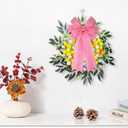 2 Pcs 20 x 10 Inch Large Pink Burlap Bows Easter Wreaths Bow for Gift Wrapping Spring Tree Topper Front Door Home Decorations (Pink)