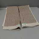 uxcell 100% Cotton Striped Hand Towels, Soft Absorbent Quick Drying Towel Sets for Home, Hotel, Gym, 14" x 32" 2 Pack Khaki