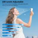 HandFan 4000mAh Portable Handheld Turbo Fan, High Speed Mini Personal Fan, Rechargeable Hand Fans, 100 Speeds Adjustable, Digital Display, Purse Accessories for Travel, Concerts Outdoors(Gloss White), Palm-sized