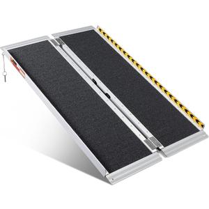 ORFORD Portable Wheelchair Ramp 4FT, Handicap Ramps, Non-Skid Aluminum Wheel Chair Ramp, Threshold Ramps for Doorways, Home Steps, Stairs, Entry (4FT (Usable height 4-12 inch))