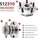 JLEO 512310 (Pair) Rear FWD Wheel Bearing and Hub Assembly Replacement Fits for Toyota Avalon 1995-2004,for Camry 1992-2001,for Solara 1999-2003,for Lexus ES300 1992-2001,for 1999-2003 RX300