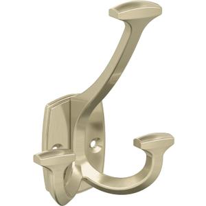 Amerock H37004BBZ | Vicinity Triple Prong Decorative Wall Hook | Golden Champagne Hook for Coats, Hats, Backpacks, Bags | Hooks for Bathroom, Bedroom, Closet, Entryway, Laundry Room, Office
