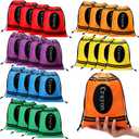 Sweetude 24 Pcs Crayon Drawstring Bags 10 x 7 Inch Back to School Party Favor Bulk Preschool Kindergarten Gift Decoration 6 Colors Rainbow Reusable Treat Bags Graduation Birthday Party Supplies (Colorful)