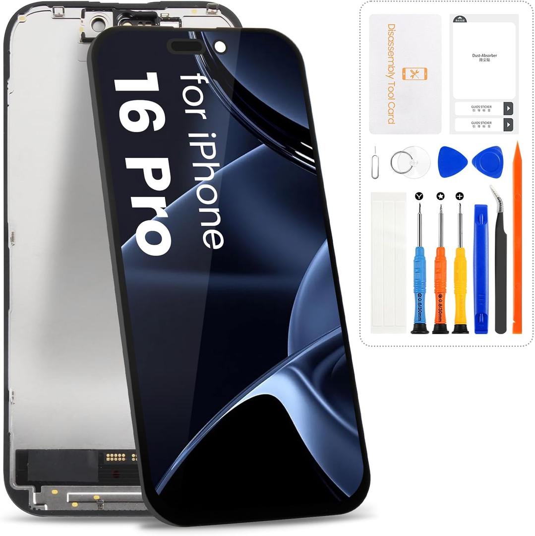 for iPhone 16 Pro Screen Replacement for iPhone 16 Pro LCD Display Digitizer A3083,A3292,A3293,A3294 Touch Screen Assembly with Repair Kits(Incell)