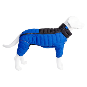 Dog Cold Weather Jumpsuit Coat Outdoor Puffer Jacket Winter Quilted Warm Clothes for Small Medium Large Dogs (Blue, X-Large)