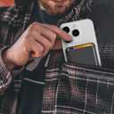 Leather Magnetic Phone Wallet - Mag Wallet RFID, 3 Card Holder For iPhone 12/13/14/15/16 Series, Carbon Fiber Black