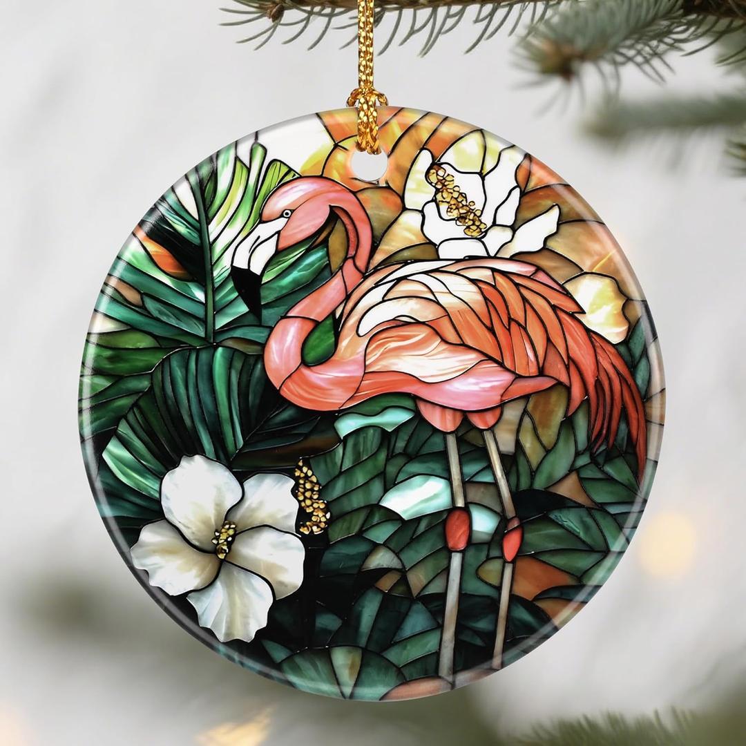 Flamingo Ornaments, Christmas Ornaments: Christmas Tree Decorations, Holiday Decor, Stocking Stuffers, Gift Ideas, Xmas Gift, Flamingo Lover Gifts & Gifts for Her