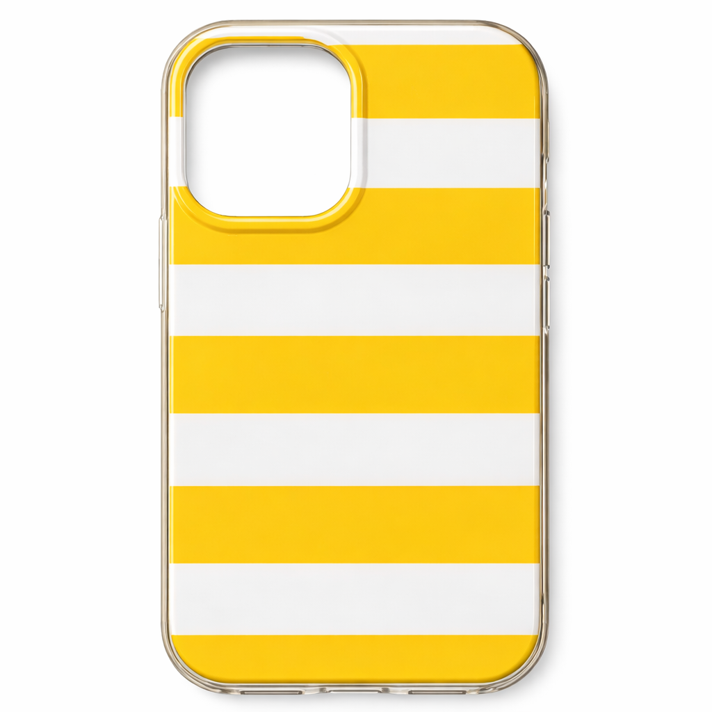 Compatible with iPhone 15 Case, Cute Fashion Aesthetic Striped Pattern Cover for Women, Shockproof Soft TPU and Hard PC Protective Phone Case for iPhone 15 6.1"- Yellow Stripe