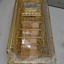 Liuoud 5 Pack Shower Caddy Organizer Rack Shelf for Inside Shower, Self Adhesive Wall Storage Basket Rustproof Stainless Steel Shampoo Holder Bathroom Accessory Decor Set, Gold