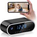 Clock Camera Small Nanny Cam Mini Hidden Camera 1080P Full HD Smart WiFi Cam 140-Degree Wide Angle for Indoor Home Security