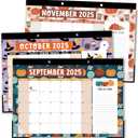 Hadley Designs Teacher Desk Calendar 2025-2026  18-Month Desktop Calendar for Home, Office & Classroom Organization, Ideal for Academic School Year Planning (Doodle)