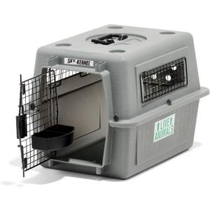 Petmate Sky Kennel For Air and Travel Airline Compliant Dog Crate for Smaller Dog Breeds or Pets up to 15 lbs, Heavy Duty Dog Kennel, Made in the USA- 21" L
