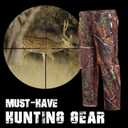 Hunting Pants for Men Camouflage Clothing Gear Windproof Fleece Lined for Winter (Brown, XXXL)