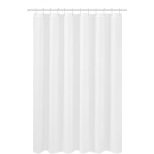 N&Y HOME Fabric Shower Curtain Liner 69 x 70 inches, Hotel Quality, Washable, Water Resistant White Spa Bathroom Curtains with Grommets, 69x70