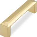 Haidms 10 Pack Gold Cabinet Handles 3 Inch(76mm) Hole Center Soild Zinc Alloy Brushed Gold Cabinet Pulls Kitchen Drawer Pulls Cupboard Hardware for Kitchen