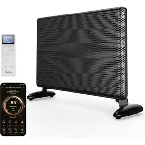 Ballu Mica Infrared Panel Space Heater for Large Room,Smart Quiet Heater with Programmable Thermostat,WiFi App Control,Inverter Energy Efficient for Indoor Use,Compatible with Alexa,Black