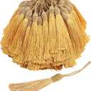 50 Pieces Tassel Bookmark with Loop,Tassels for Crafts,Decorative Tassel for Keychain Jewelry Making Curtain Blanket Graduation Decoration Wedding Favors (Dark Gold)