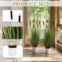 Jexine 2 Pack 3ft Artificial Cattails Plant in Pot for Indoor Outdoor