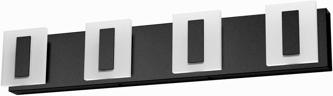 4 Light Black Modern Bathroom Vanity Light Fixtures Over Mirror Black Vanity Lights for Bathroom Cool Light Modern Black Wall Lighting Fixtures Over Mirror (25 inch)