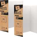 Chell 36" x 48" Large Trifold Poster Board, 2 Pack, White Corrugated Project Boards for Science Fair, School Projects, Event Displays and Business Presentations