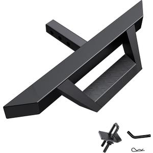 Universal Hitch Step AUSUM MOTOR Trailer Tow Hitch Step Bar w/Drop Step Pads for Pickup Truck, Fit 2" Receiver, Max Load 300lbs with Hitch Pin, U-Bolts Stabilizer, Rear Bumper Guard Protector Universal Hitch Step AUSUM MOTOR Trailer Tow Hitch Step Bar w/Drop Step Pads for Pickup Truck, Fit 2" Receiver, Max Load 300lbs with Hitch Pin, U-Bolts Stabilizer, Rear Bumper Guard Protector