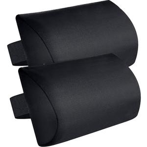 Zero Gravity Chair Set of 2 Replacement Pillow Headrest with Elastic Band, Universal Soft Removable Padded Cushion Head Pillow for Zero Gravity Lounge Folding Patio Lawn Recliner Chairs, Black