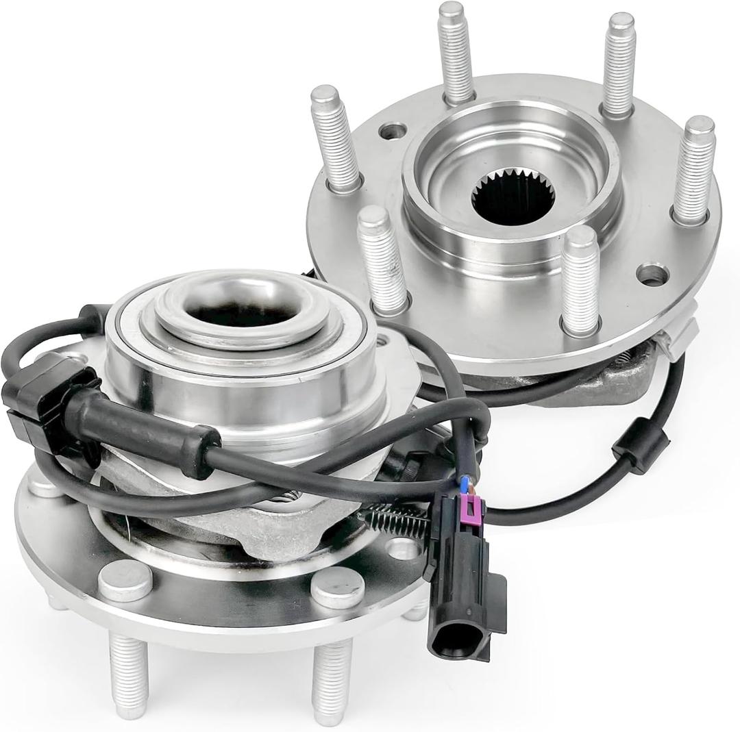 Pair 513188 Front Wheel Bearing Hub Assembly Compatible with Buick Rainier 04-07, for Chevy SSR 03-06 Trailblazer Ext, for GMC Envoy XL XUV 04 05, for Isuzu Ascender 03-08, for Saab 9-7X, 6 Lug w/ABS (OE Size)