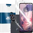 Moto G 5G 2024 HD Clear Tempered Glass Screen Protector + Camera Lens Protectors, [2+2 Pack] [3D Glass] [Anti-Glare] [Bubble-Free] Screen Protector Glass For Moto G 5G 2024