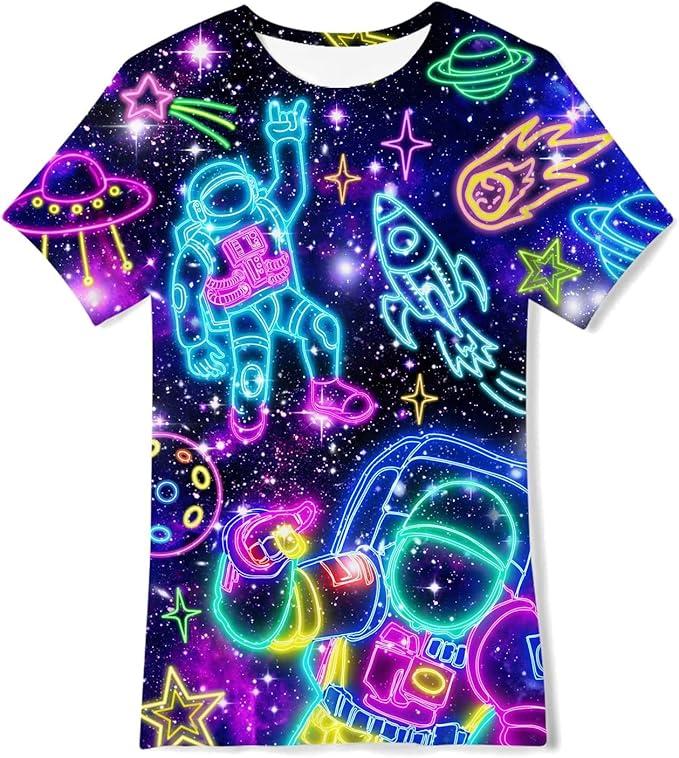 Enlifety Boys Girls T-Shirts 3D Graphic Shirts Kids Cool Short Sleeve Tees Size 12-14T