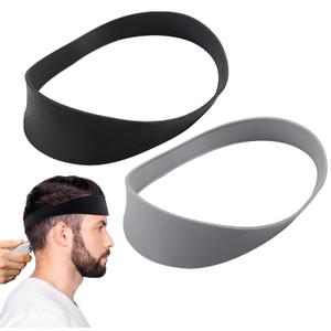 2pcs Neckline Shaving Template Hair Trimming Guide, Ergonomic Washable Neckline Shaving Template for DIY Home Hair Trimming and Cutting(black+grey)