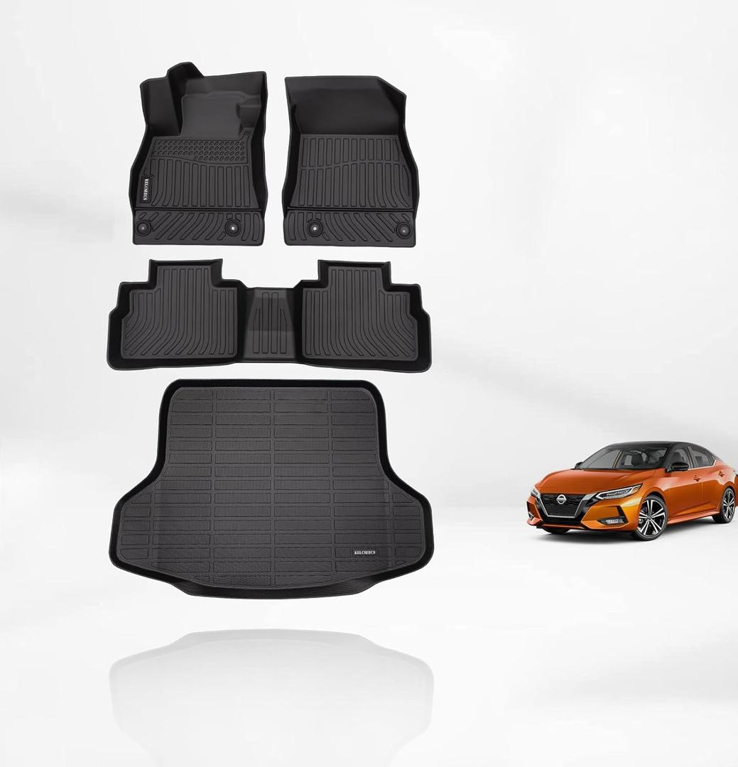 KELCSEECS Floor Mats & Cargo Liner Custom for 2026 2025 2024 2023 2022 2021 2020 Nissan Sentra All Weather Floor Liners Car Mats Nissan Sentra Floor Mats Trunk Mat Accessories