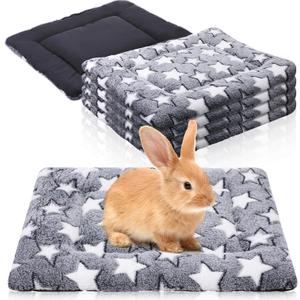 4 Pcs Reversible Dog Bed Mat, Soft Machine Washable Kennel Pad and Crate Mat for Small Medium Large Dogs, Pet Bedding for Home Travel and Crates (18 x 14 x 1.6 Inch,Gray)