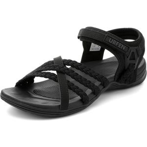 UBFEN Womens Hiking Sandals Walking Outdoor Sports Comfortable Water Sandals with Arch Support Comfortable for Beach Camping Travel Golf, 38