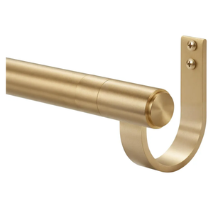 Curtain Rods for 28-68” Windows, Splicing Construction, 1” Adjustable Drapery Rod with Aluminum Alloy Brackets and Finials for Window, Sliding Door, Patio, Living Room Decoration, Brushed Gold