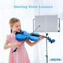 Crafteem 4/4 Full Size Fiddle Blue Colored Premium Violin Outfit for Beginners Adults Kids With 5 Color Fingering Tape- Handcrafted Student Beginner Violin.(Blue, 4/4 Full)